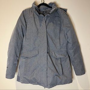 Eddie Bauer Women’s Down Winter Coat Grey Removable Hood Large